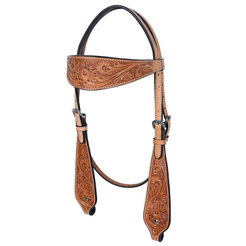 Hilason Western Horse Floral Headstall Breast Collar American Leather Tack Set